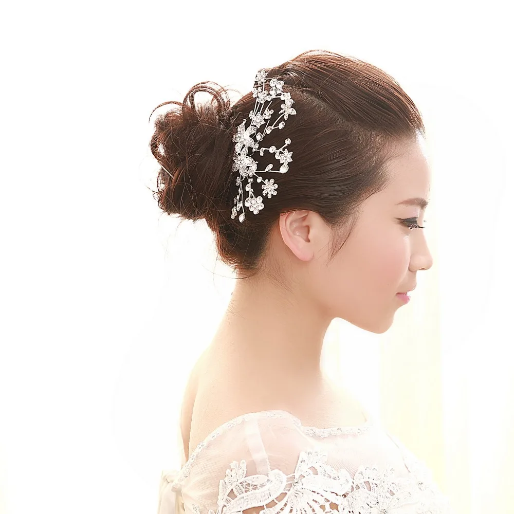 

Gorgeous hair comb floral headband women CZ jewelry hairband hair ornaments bridal tiara wedding accessories
