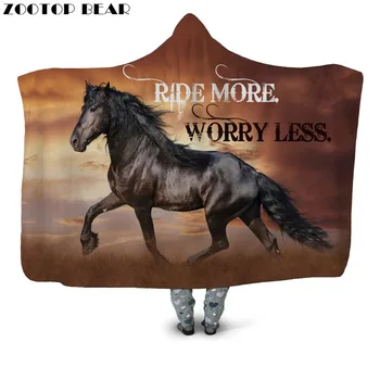 

Fashion Animal Poster 3D Print Hooded Blanket Fleece Wearable Bedding Popular Couple Home Soft Office Adults Casual Warm Coat