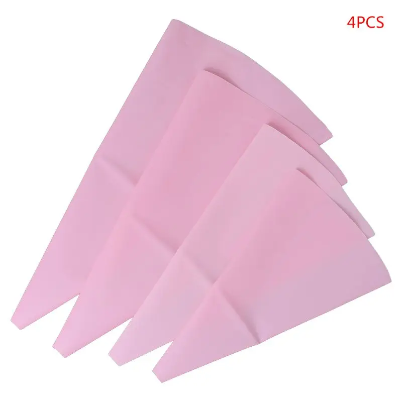 4 шт силиконовые многоразовые обледенения трубопроводов Крем кондитерский мешок украшения торта инструменты DIY - Цвет: Розовый