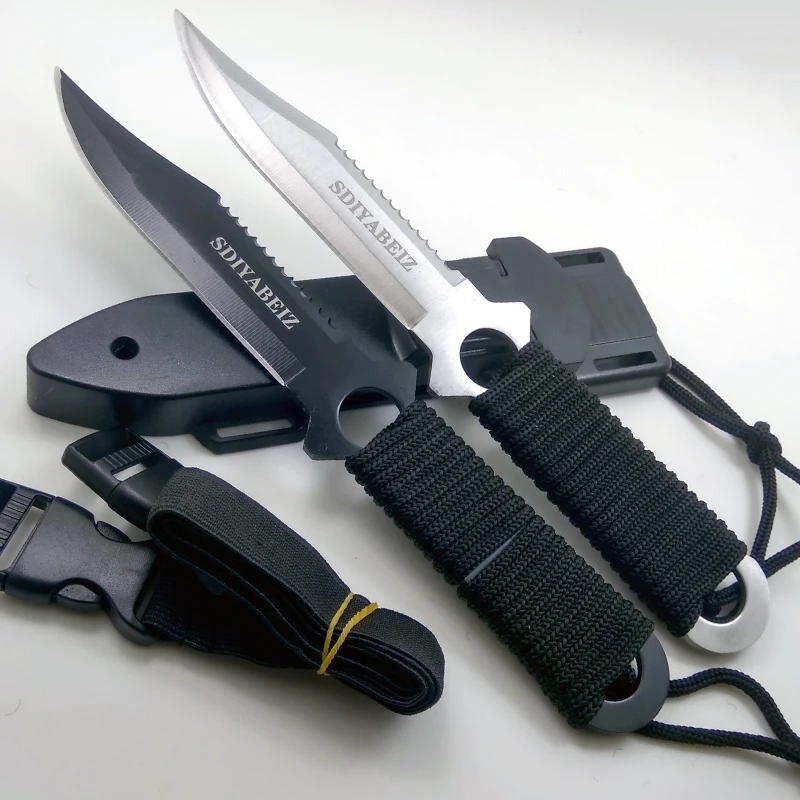 Survival Knife The Multi Tool Pocket Knife Tactical Knife Paratrooper Leggings Diving Hunting Stainless Steel Knives+ABS Sheath