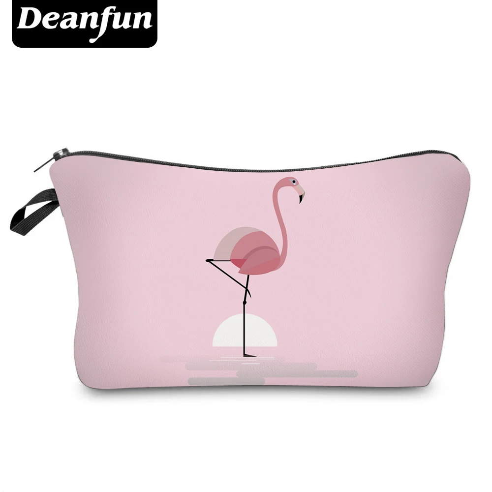  Deanfun Pink Cosmetic Bags 3D Printing Flamingo Cute Necessaries for Women Toiletry Storage 51070