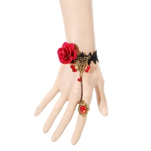 Vintage Handmade Gothic Lace Slave Bracelets Bangles Bride Bracelets Hot Wedding Wrist Accessories Party Cosplay Wristbands