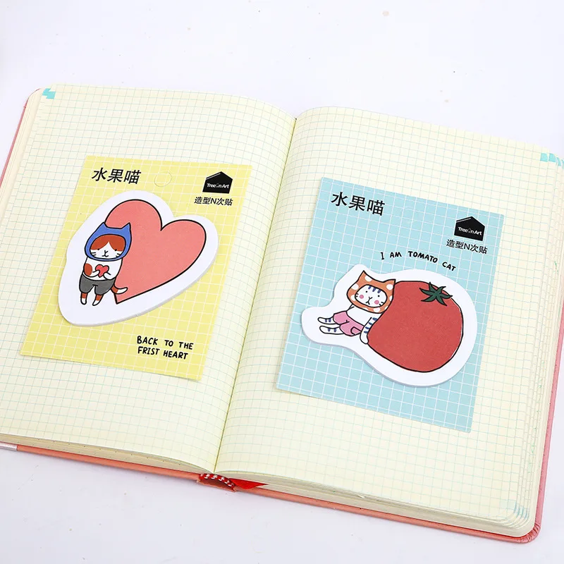 20 страниц/упаковка Kawaii оранжевый помидор сердце кошка Memo Sticky Note memo pad Школа офисная поставка блокнот для учебы канцелярские