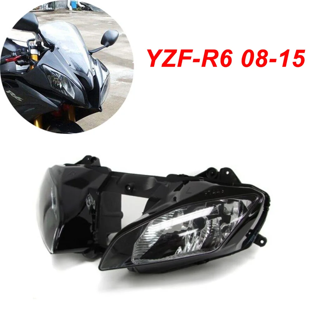 Для 08 15 Yamaha YZFR6 YZF R6 передняя фара для мотоцикла Фара прозрачная 2008 2009 2010 2011 2012 2015| |