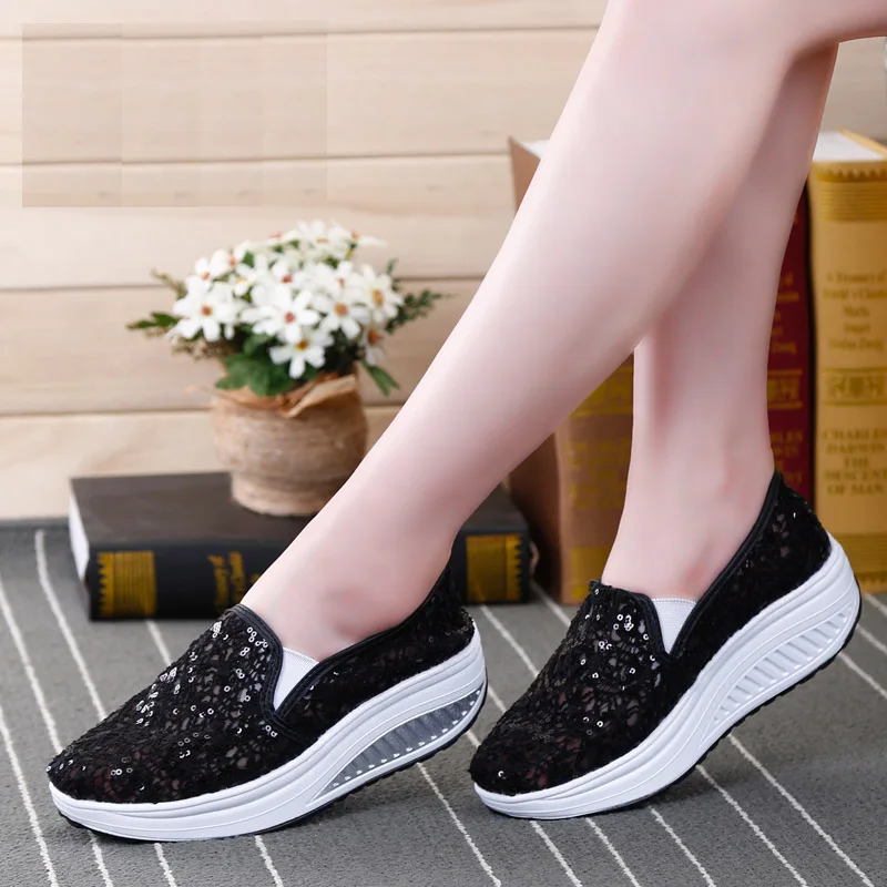 

Newest Women's Mesh Sneakers Outdoor Heathy Fitness Shoes Female Slimming Shoes Platform Antislip Breathable Comfort Sport Shoes