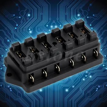 

1Pc Circuit Standard Car 6 Way ATO Auto Blade Standard Fuse Box Block Holder-M15