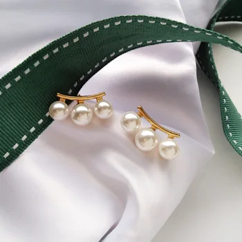 

Fancy Jewelry Gold Plating With Pearls Stud Earring For Woman Earrings Girl Gifts Handmade Fine Jewelry 2019