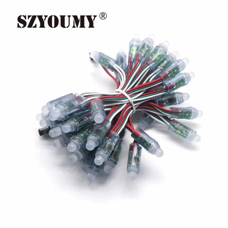 SZYOUMY WS2811 1903 12 мм светодиодный пиксельный модульный DC5V Водонепроницаемый полный Цвет RGB Строка Рождество автономные адресные провода