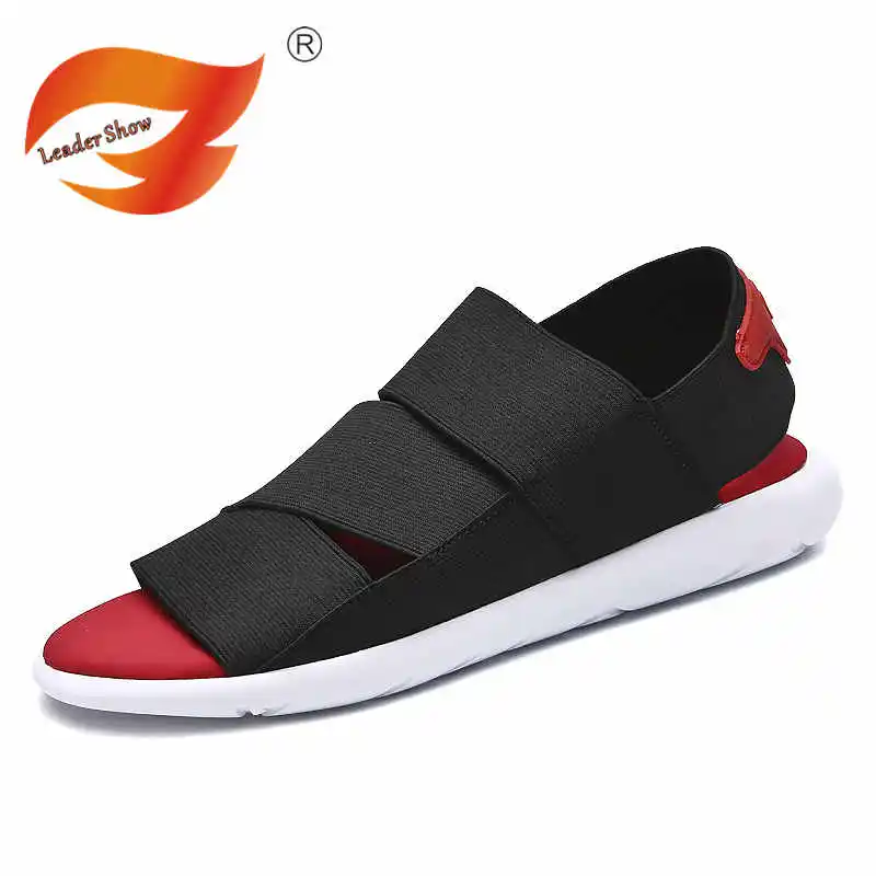 Летние мужские пляжные сандалии-гладиаторы; уличная дышащая обувь; мужская повседневная обувь в римском стиле; Вьетнамки; большой размер 44; хорошее качество - Цвет: red