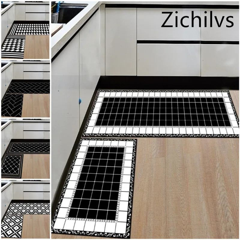 

Zichilvs Nordic Geometric Creative Kitchen Mat Anti-Slip Bathroom Carpet Slip-Resistant Washable Door Mat Hallway Floor Area Rug