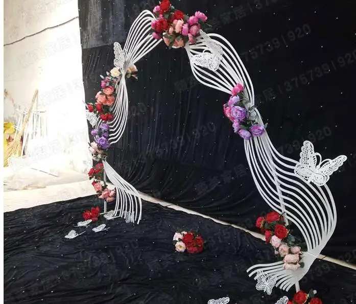 Свадебные реквизиты Yingmeilu Организация цветов посуда, железный лак для выпечки T-stage изогнутая Арка свадебные принадлежности
