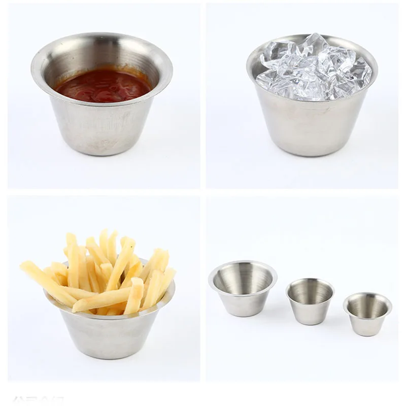 3 Size Kitchen Seasoning Cups Tomato Stainless Steel 304 Sauce Cups