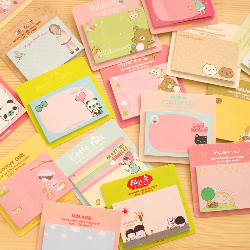 Download 8 pcs Kawaii Cute Stationery Rilakkuma Paper Memo Pads ...