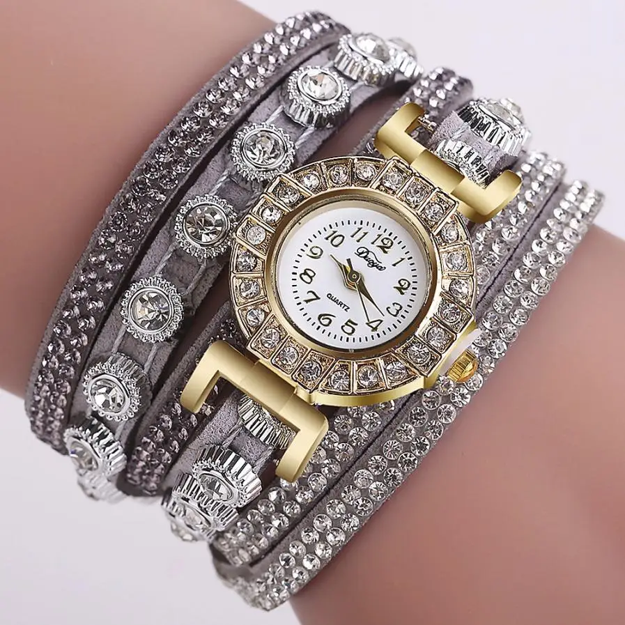 DUOYA font b Women b font font b Watches b font Relogio Feminino Rhinestone Bracelet font