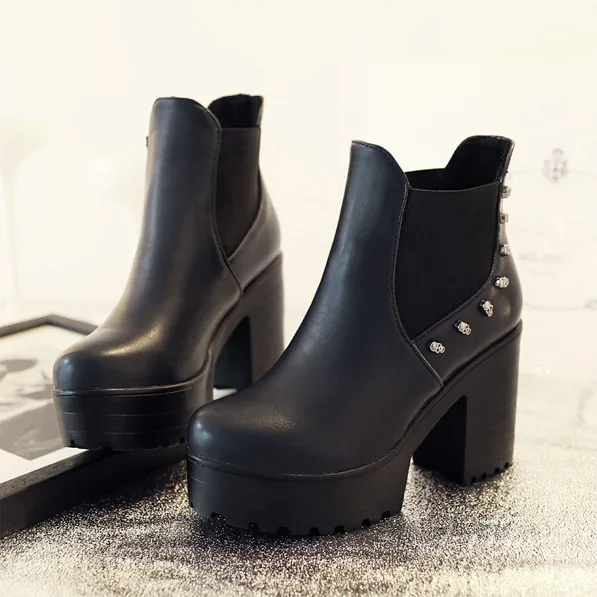 mode femmes bottes talon haut bottines chaussures bout rond talon