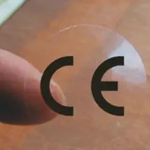 Прозрачные CE этикетки, CE наклейки, ПВХ наклейки, диаметр 10 мм