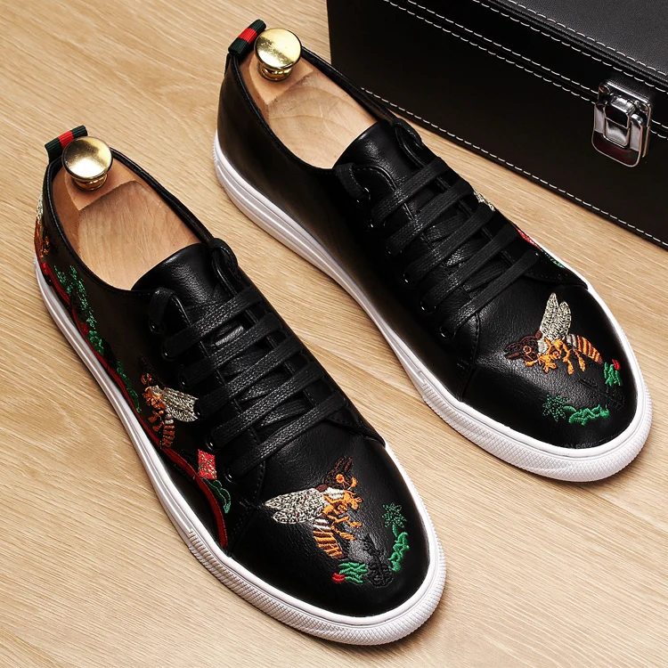 

Mens Casual a Lace Up Embroidery Loafers Athletic a Shoes Flat Heels E31