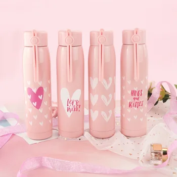 

Free Custom New HOT SALE Pink Girl Vacuum Flasks 304 Stainless Steel Thermos Cup 320ml Outdoor Drinking Water Bottle Gift Mug