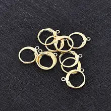 FUNIQUE, 10 шт./лот, серьги из нержавеющей стали, крючки и застежки, серебро, золото, цвет, круглый лист, серьга в виде клипсы, крючок, фурнитура для DIY, серьги