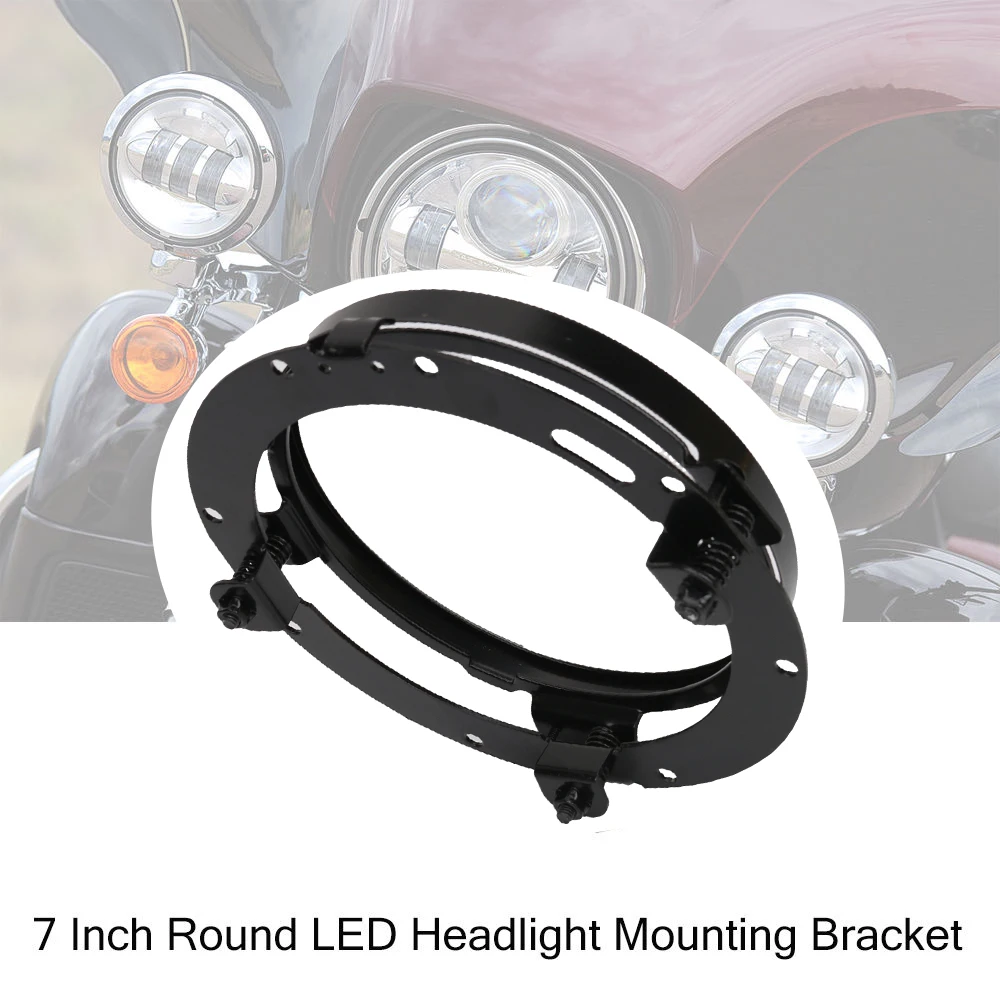 Steel 7" Round Headlight Mount Bracket Headlamp Mounting Ring For