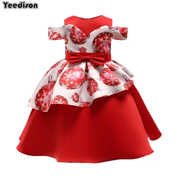 

Little Girls Dresses Princess Formal Christmas Dress Red 2018 New Children Evening Clothing Kid For Girl Wedding Party 7 8 Years