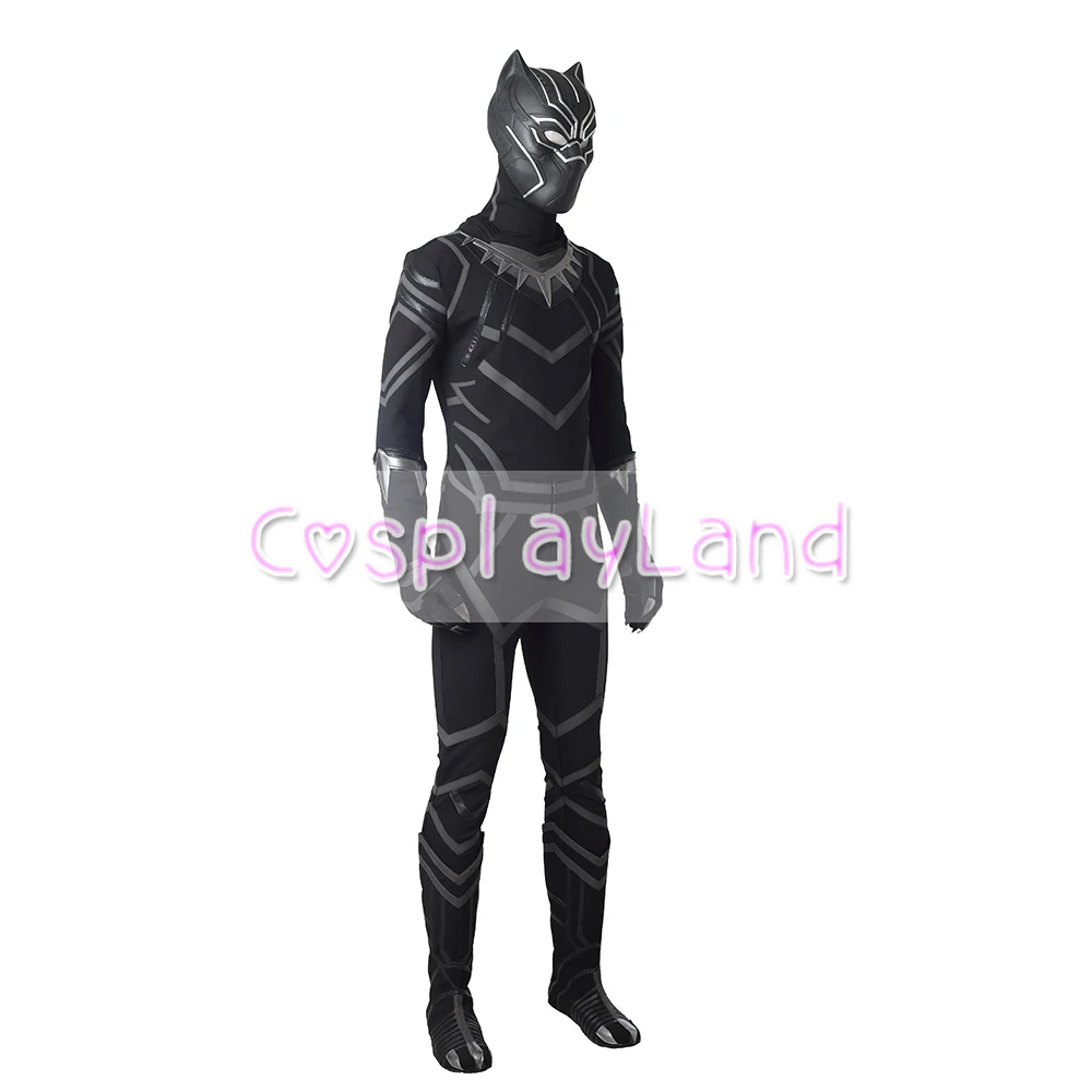 Cosplay&Ware [4]Black Panther Cosplay Costume Men Carnival Halloween Adult Suit Custom Made -Cosplay&Ware anime Shop