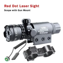 Tactical Hunting Rifle Red / Green Dot Laser Sight Scope With 20mm Rail Picatinny Mount Switch Tail Airsoft Laser Scope victoptics 1x22 red dot sight with 21mm picatinny riser mount red dot scope