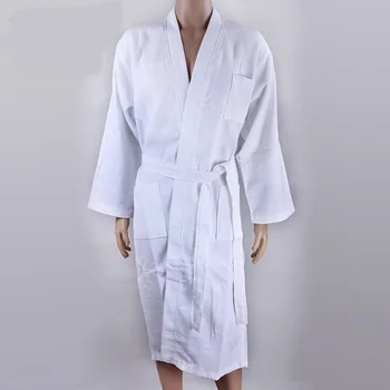 

Cotton Waffle Bathrobes White for Hotel Absorbenty Customize LoGo Size