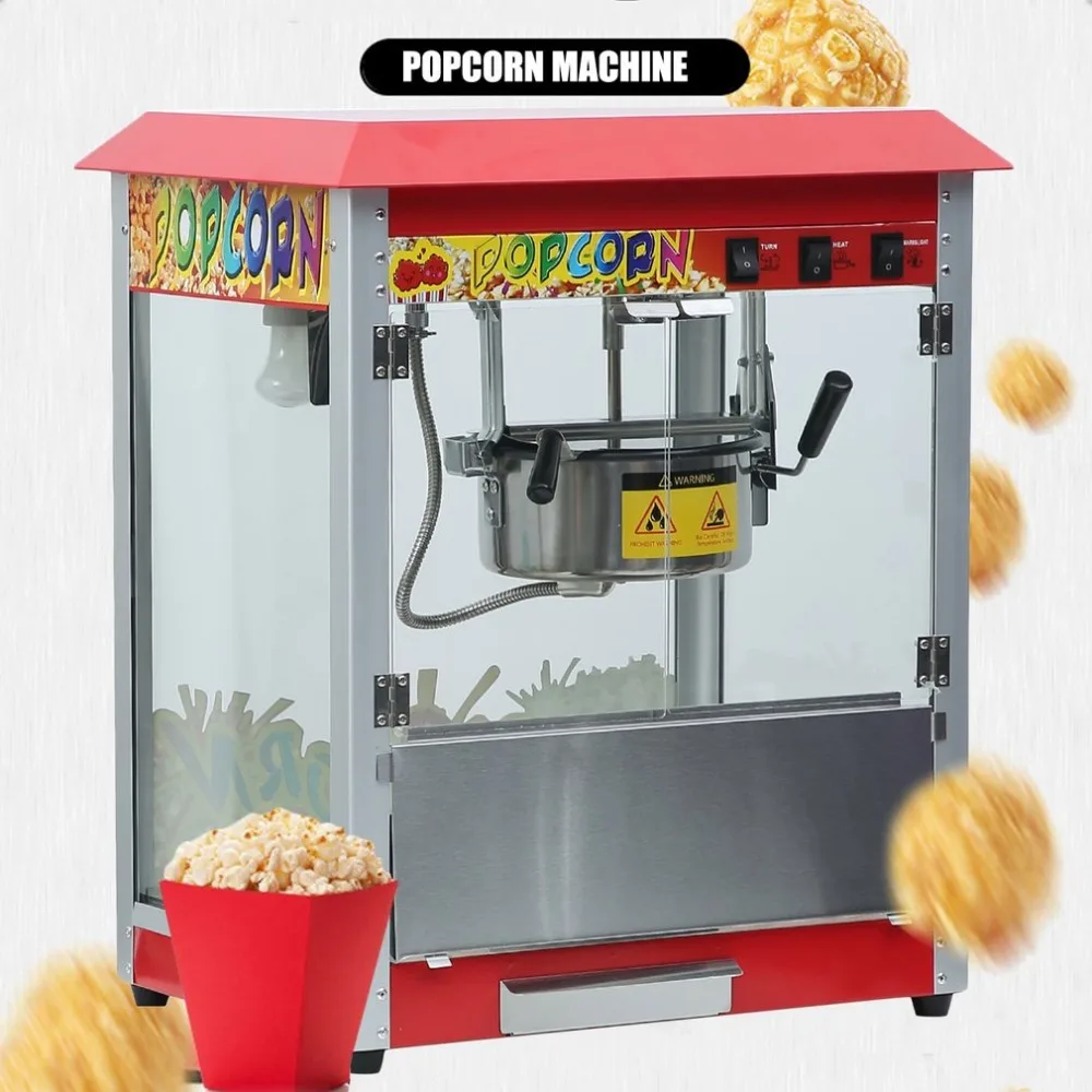 

Retro Style Small Popcorn Maker Machine Electric Automatic Popcorn Machine Stainless Steel Thermal Insulation System