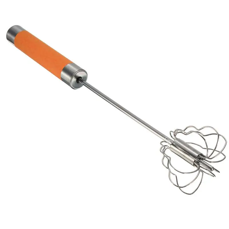 Honana Manual Self Turning Stainless Steel Miracle Push Magic Whisk Egg Beater Speed Kitchen Tool