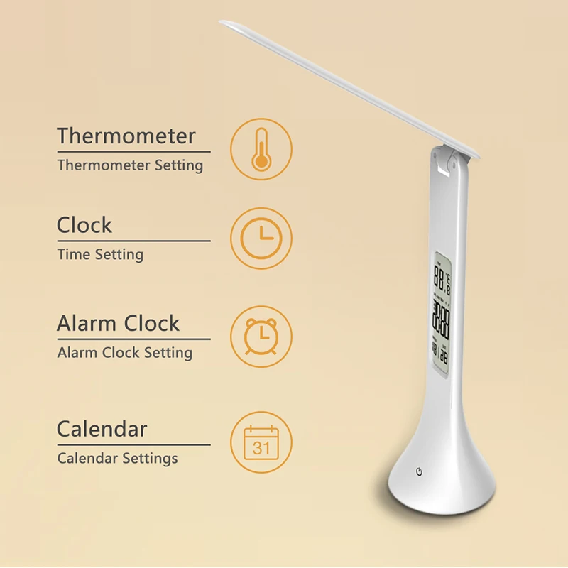 Светодиодный светильник Bureaulamp Opvouwbare Dimbare Touch taflamp met Kalender закалитель Wekker tafel фары ночные огни