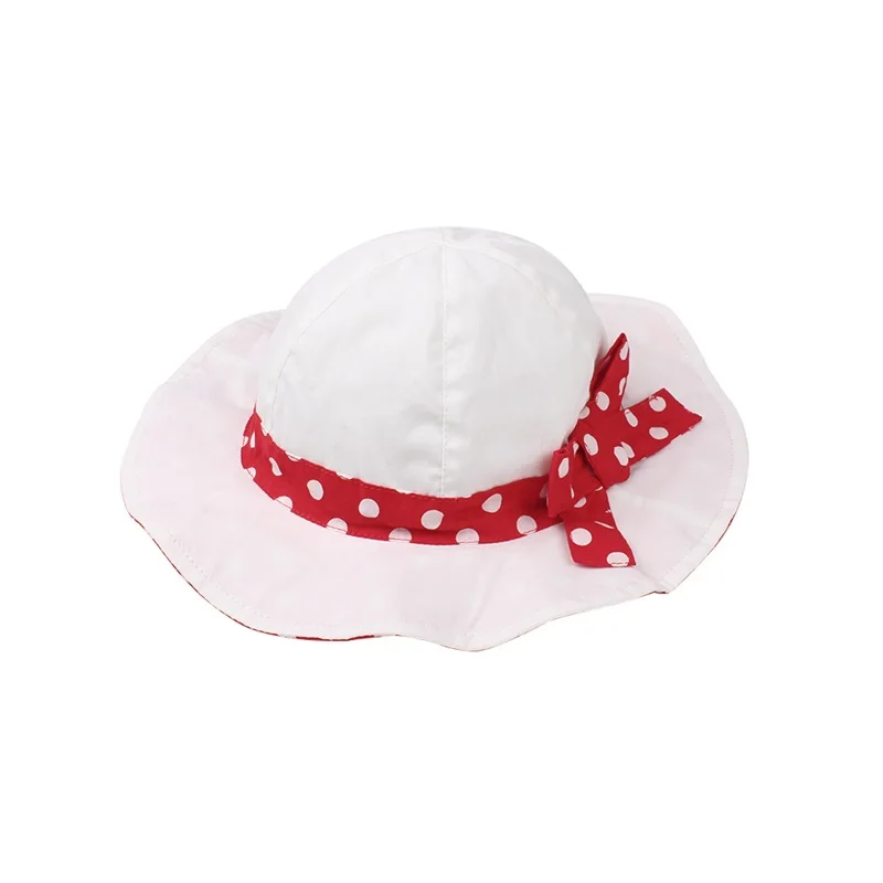 Bow Dots Girls Hat Wide Brim Kids Panama Summer Sun Cap For Girls Beach Hat Pink White Beautiful Kids Hat Baby Girls Clothing (14)