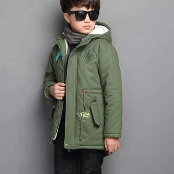 

New Winter Coat Boys Thickness hooded kids jackets zipper Boys Winter Jacket 7WT043