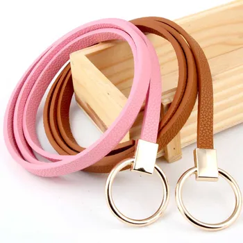 

Women Waist Belt Lovely Women's PU Leather Strap Big Ring Decorated Belts Female Women Dress Strap cinturon mujer