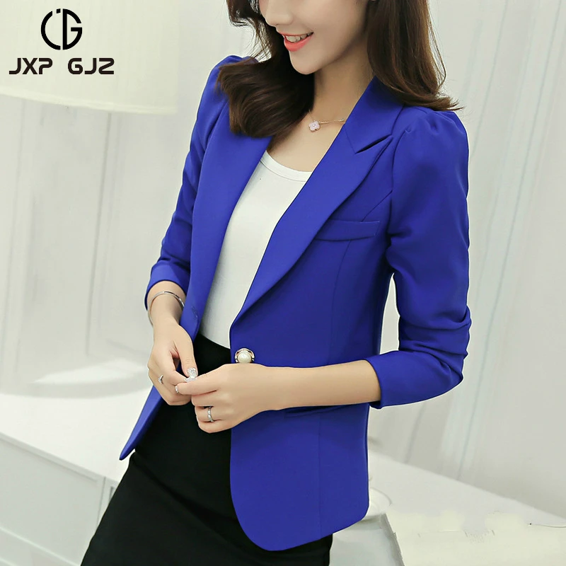 Jxp gjz женский черный Slim Fit Blazer Куртки зубчатый офис работать белый блейзер наряды