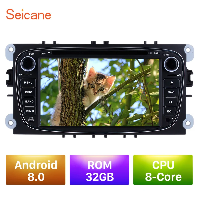 

Seicane Android 8.0 Car GPS Navi DVD Multimedia Player Radio Stereo for 2008-2011 Ford Focus/MONDEO/TRANSIT CONNECT 4G+32G