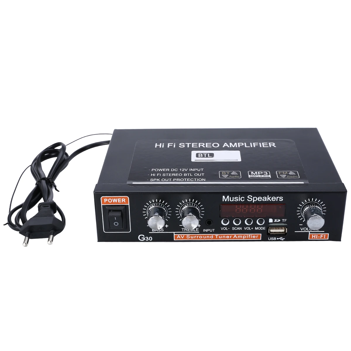 

2 Channel Digital Amplifier 10Hz-20KHz bluetooth HiFi Digital Audio Stereo Power Amplifier With Remote Control For Car Home