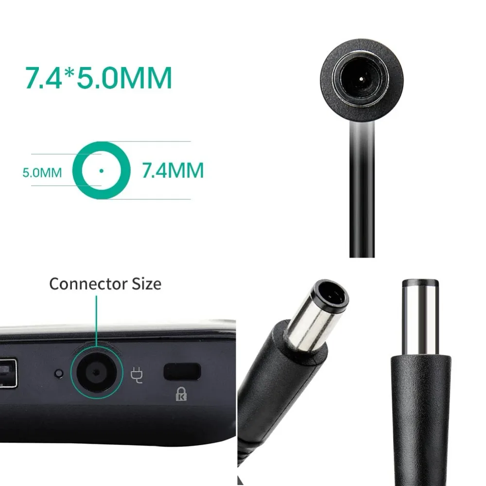 KALIDI 19.5V 4.62A AC Laptop Adapter For Dell Inspiron 1150 700m n5110 Black Dell Laptop Charger 90W Notebook Computer Adapter