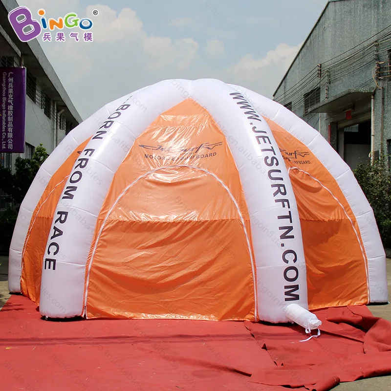 Free shipping Six legs type inflatable spider tent with digital printing 6 Meters dia orange and wh