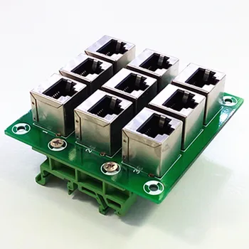 

RJ45 8P8C Jack 9-Way Buss Breakout Board,Terminal Block, Connector.