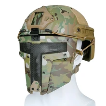 Тактический для страйкбола и пейнтбола полумаска для лица использование с быстрым шлемом маска военная защита для охоты маски Тактический для страйкбола и пейнтбола полумаска для лица использование с быстрым шлемом маска военная защита для охоты маски