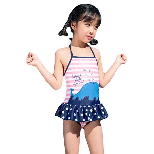 Girl Bow knot Swimwear Cute Kids Swimsuit With Swimming Cap Baby Girls ...