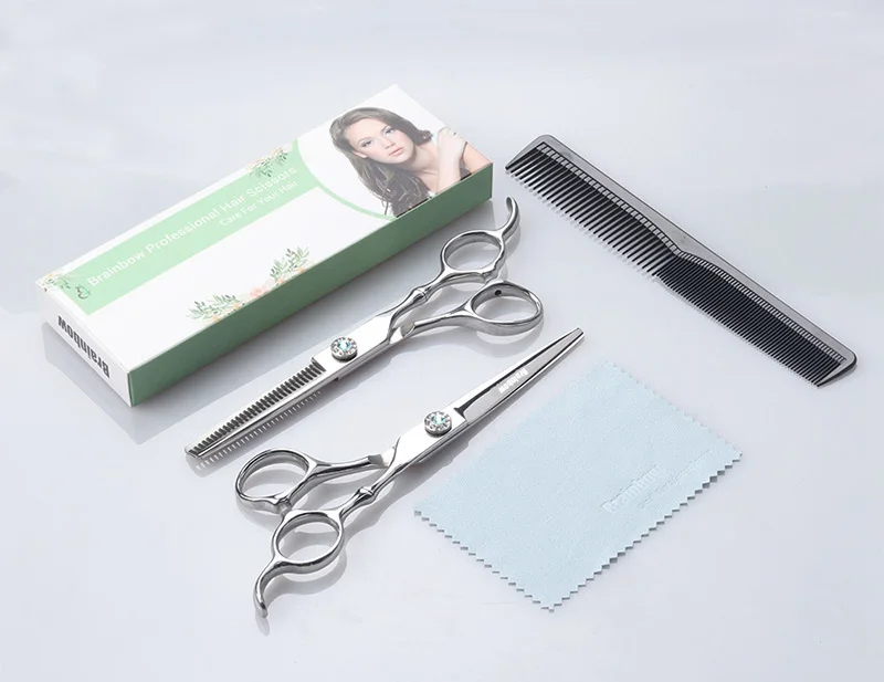 Brainbow ножницы для волос Профессиональные Парикмахерские ножницы качество 6 дюймов Резка истончение инструмент для укладки стрижка плоских зубов лезвия