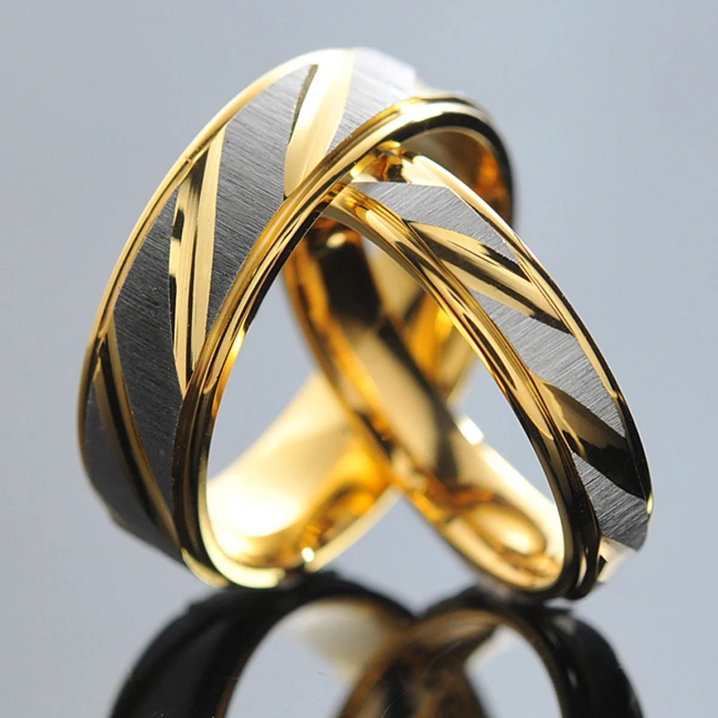 R005 Classic Black Titanium Steel Promise Ring Couple Wedding Bands Lover gift