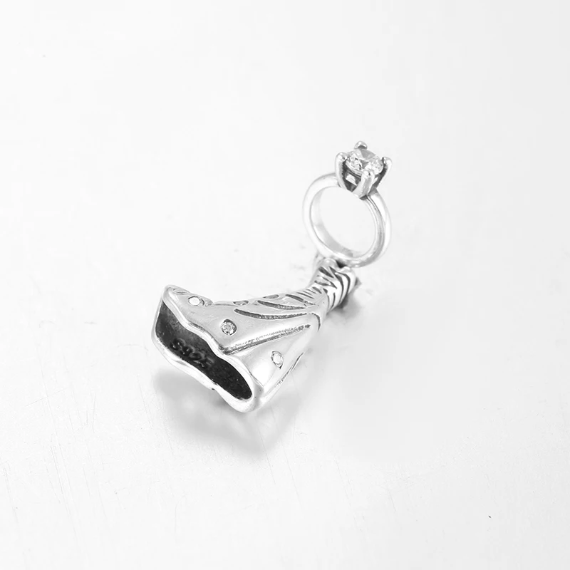 Authentic 925 Sterling Silver Pendant sparkling Magic boots Metal beads Jewelry making Fit Original Pandora Charm Diy Bracelet