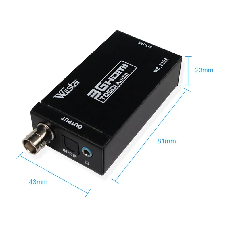  Wiistar 2 Pezzi Hdmi a Sdi Converter con Audio Optial Toslink Hdmi per Audio di Sostegno 3G/Hd/ SD-
