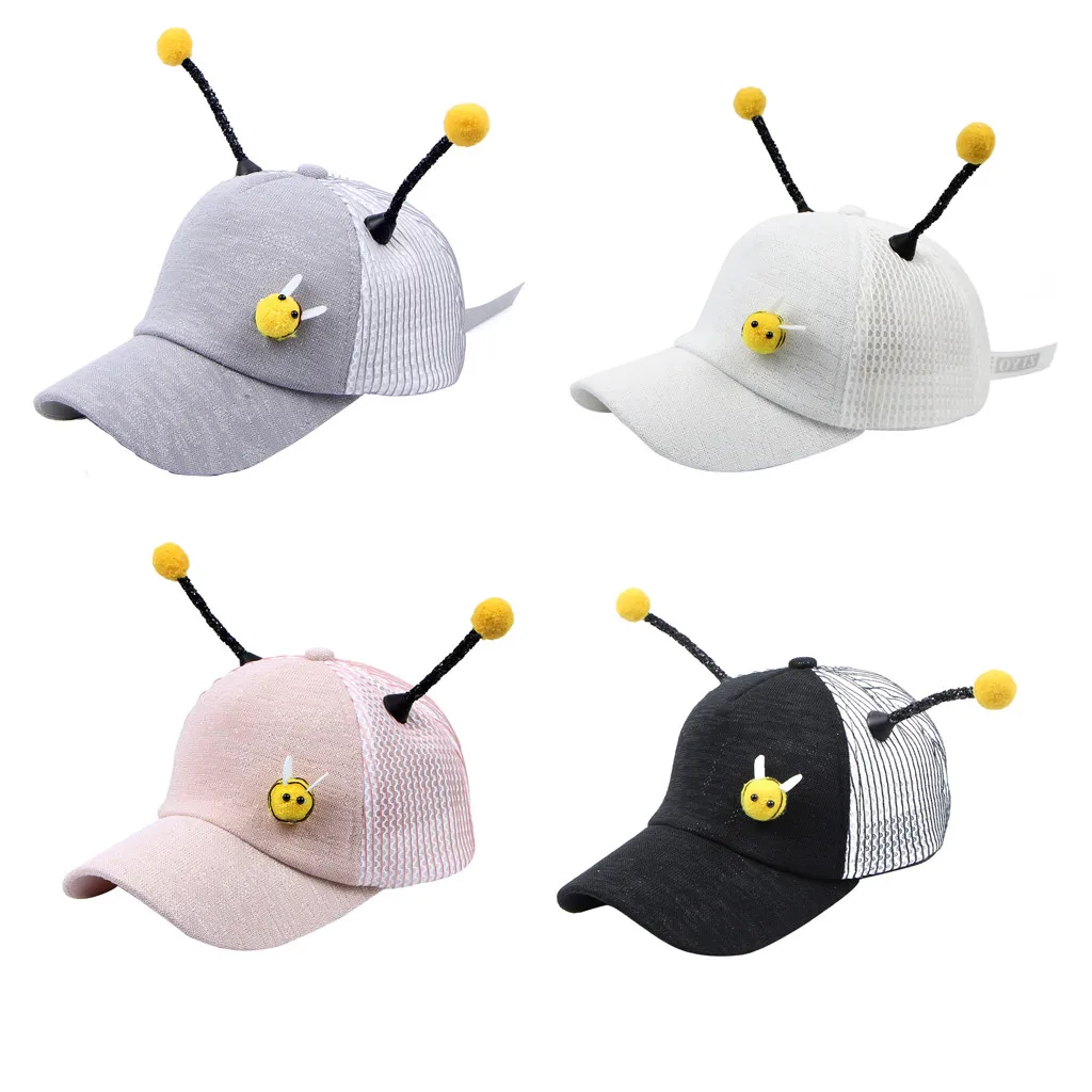 Summer Baby Cap Kids Boy Adjustable Baseball Caps Cute cap cartoon little bee tentacles boys and girls net hat visor L0607 | Детская