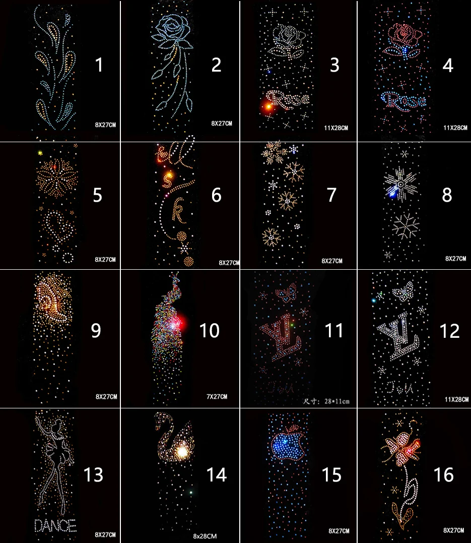 

Clear Crystal DIY strass hotfix Rhinestone applique Pattern motif Clothes Iron On Heat transfer Designs shirts Dress shoes