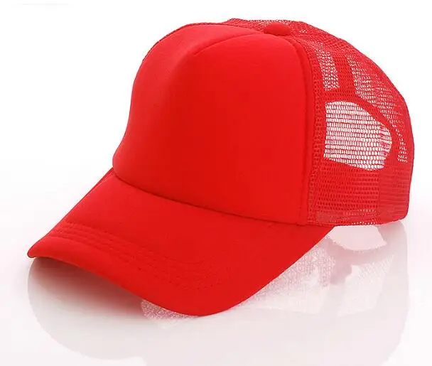 50 шт. Шляпы печать логотип клиента пользовательские летние шапки для взрослых человек изогнутый Дальнобойщик кепки для женщин Чистая бейсбольная шляпа для мужчин Snapback - Цвет: full red