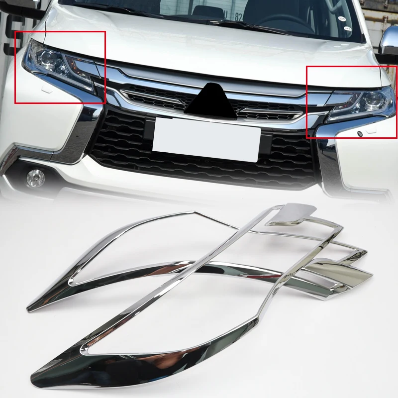 Аксессуары для автомобиля, внешний передний головной светильник, головной светильник, накладка, 2 шт. для Mitsubishi Pajero Montero Sport